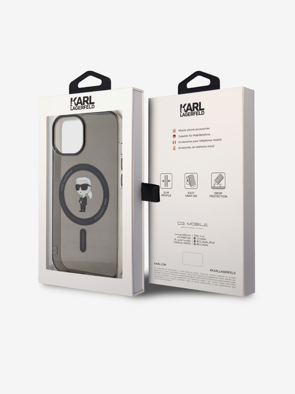 Karl Lagerfeld IML Ikonik MagSafe Zadní Kryt pro iPhone 15 Black Karl Lagerfeld