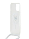 Karl Lagerfeld Karl Lagerfeld IML Crossbody Choupette Head Magsafe Zadní Kryt pro iPhone 15 Transparent