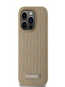Karl Lagerfeld PU Leather Monogram Metal Logo Magsafe Zadní Kryt pro iPhone 14 Pro Beige Karl Lagerfeld