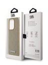 Karl Lagerfeld PU Leather Monogram Metal Logo Magsafe Zadní Kryt pro iPhone 14 Pro Beige Karl Lagerfeld