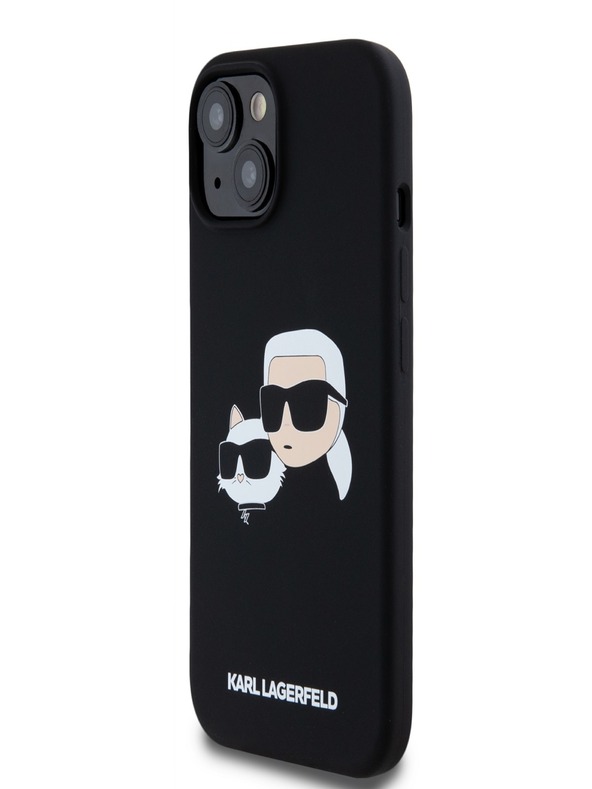 Karl Lagerfeld Liquid Silicone Double Heads Magsafe Zadní Kryt pro iPhone 15 Pro Max Black Karl Lagerfeld