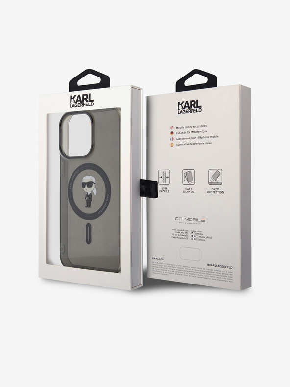 Karl Lagerfeld IML Ikonik MagSafe Zadní Kryt pro iPhone 15 Pro Max Black Karl Lagerfeld