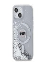 Karl Lagerfeld Karl Lagerfeld Liquid Glitter Karl Head Magsafe Zadní Kryt pro iPhone 15 Transparent