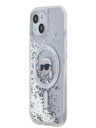 Karl Lagerfeld Karl Lagerfeld Liquid Glitter Karl Head Magsafe Zadní Kryt pro iPhone 15 Transparent