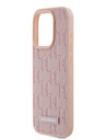 Karl Lagerfeld PU Leather Monogram Metal Logo Magsafe Zadní Kryt pro iPhone 15 Pro Max Pink Karl Lagerfeld