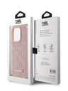 Karl Lagerfeld PU Leather Monogram Metal Logo Magsafe Zadní Kryt pro iPhone 15 Pro Max Pink Karl Lagerfeld