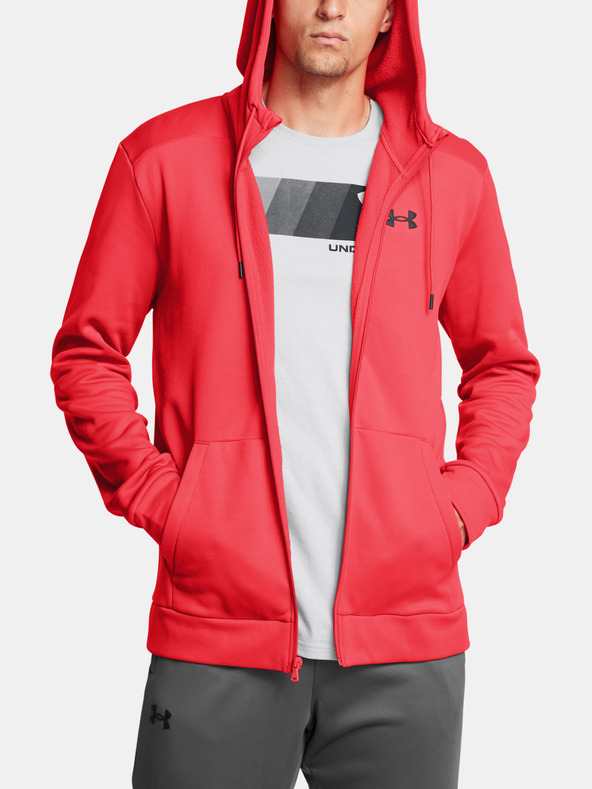 Under Armour Pánská mikina Under Armour UA Armour Fleece FZ Hoodie-RED
