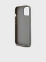 DKNY PU Leather Repeat Pattern Tonal Stripe Zadní Kryt pro iPhone 15 Beige DKNY