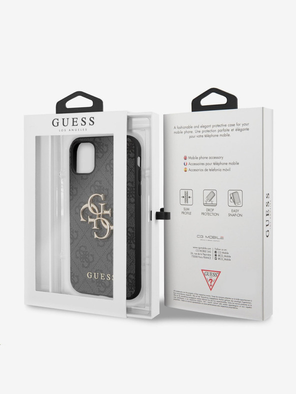 Guess Guess PU 4G Metal Logo Zadní Kryt pro iPhone 11 Grey