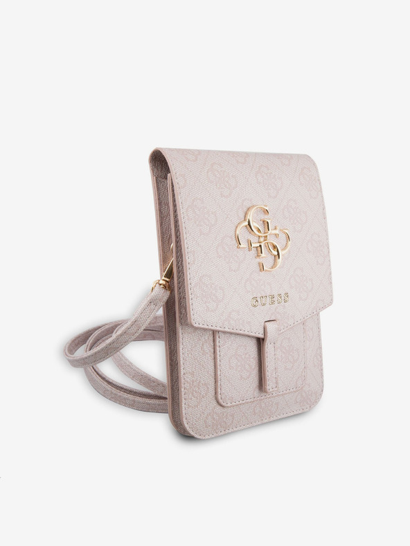 Guess Guess PU 4G Metal Logo Taška na Telefon Pink