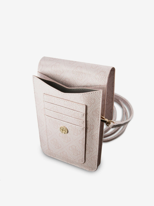 Guess Guess PU 4G Metal Logo Taška na Telefon Pink