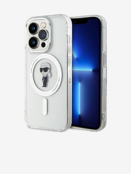 Karl Lagerfeld Karl Lagerfeld IML Ikonik MagSafe Zadní Kryt pro iPhone 15 Pro Transparent