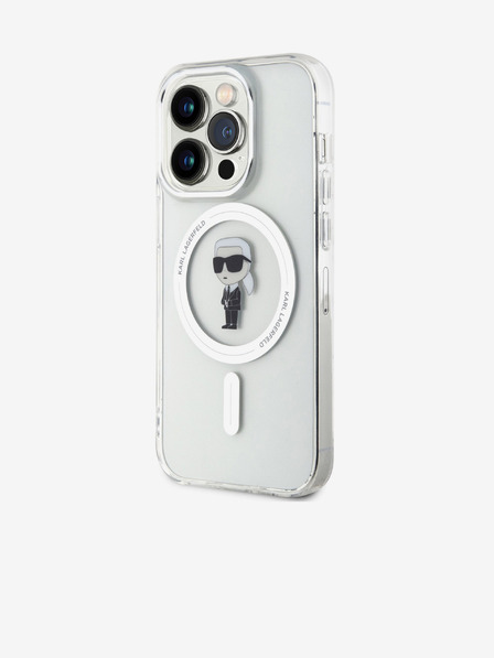 Karl Lagerfeld Karl Lagerfeld IML Ikonik MagSafe Zadní Kryt pro iPhone 15 Pro Transparent