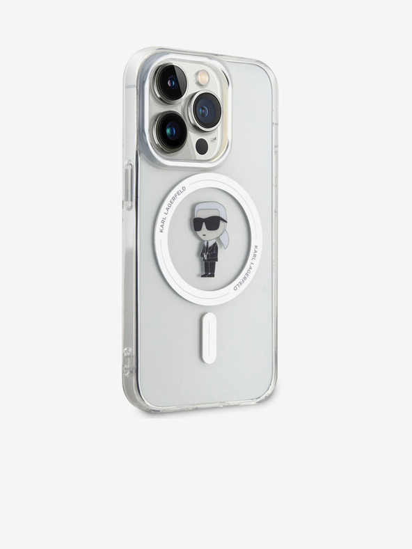 Karl Lagerfeld Karl Lagerfeld IML Ikonik MagSafe Zadní Kryt pro iPhone 15 Pro Transparent