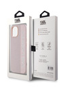 Karl Lagerfeld Karl Lagerfeld PU Saffiano Rhinestone Charm Zadní Kryt pro iPhone 15 Pink