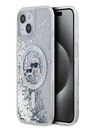 Karl Lagerfeld Karl Lagerfeld Liquid Glitter Karl and Choupette Heads MagSafe Zadní Kryt pro iPhone 15 Transparent