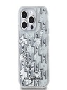 Karl Lagerfeld Liquid Glitter Monogram Gradient Zadní Kryt pro iPhone 14 Pro White Karl Lagerfeld