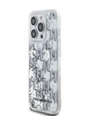 Karl Lagerfeld Liquid Glitter Monogram Gradient Zadní Kryt pro iPhone 14 Pro White Karl Lagerfeld