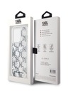 Karl Lagerfeld Liquid Glitter Monogram Gradient Zadní Kryt pro iPhone 14 Pro White Karl Lagerfeld