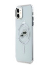 Karl Lagerfeld Karl Lagerfeld IML K&CH Heads Metal Frame MagSafe Zadní Kryt pro iPhone 11 Transparent