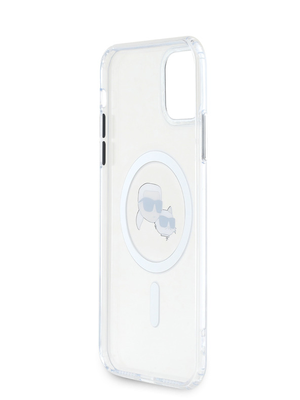 Karl Lagerfeld Karl Lagerfeld IML K&CH Heads Metal Frame MagSafe Zadní Kryt pro iPhone 11 Transparent