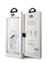 Karl Lagerfeld Karl Lagerfeld Liquid Glitter Karl and Choupette Heads MagSafe Zadní Kryt pro iPhone 15 Pro Transparent