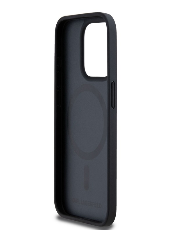 Karl Lagerfeld PU Karl Heads Pattern Magsafe Zadní Kryt pro iPhone 15 Pro Black Karl Lagerfeld