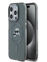 Karl Lagerfeld Karl Lagerfeld IML K&CH Heads Metal Frame MagSafe Zadní Kryt pro iPhone 15 Pro Black