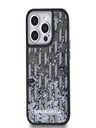 Karl Lagerfeld Liquid Glitter Monogram Gradient Zadní Kryt pro iPhone 14 Pro Max Black Karl Lagerfeld