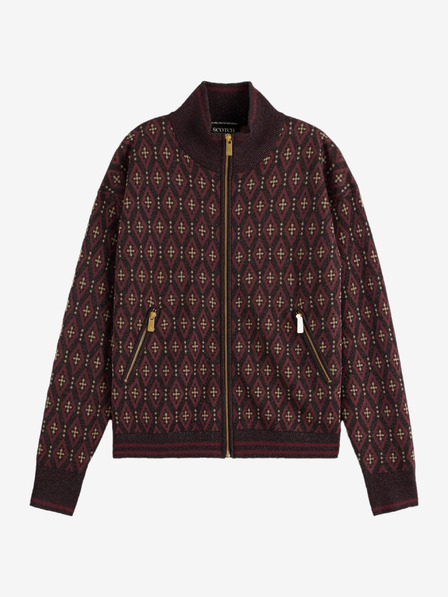Scotch & Soda Vínový dámský vzorovaný bomber Scotch & Soda