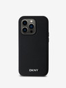 DKNY PU Leather Silver Metal Logo Magsafe Zadní Kryt pro iPhone 14 Pro Max Black DKNY
