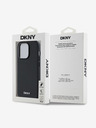 DKNY PU Leather Silver Metal Logo Magsafe Zadní Kryt pro iPhone 14 Pro Max Black DKNY