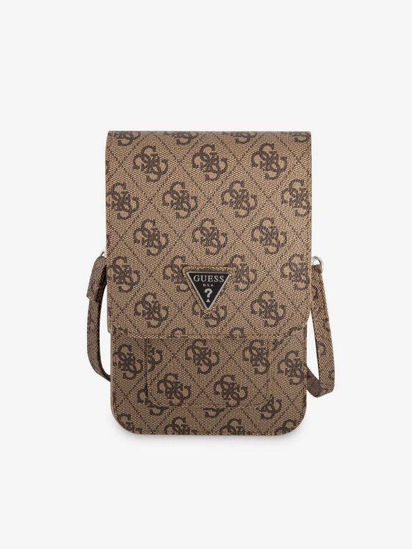 Guess Guess PU 4G Triangle Logo Taška na Telefon Brown