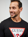 Guess Černé pánské tričko s dlouhým rukávem Guess