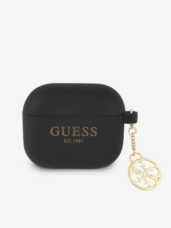 Guess Guess 4G Charm Silikonové Pouzdro pro AirPods 3 Black