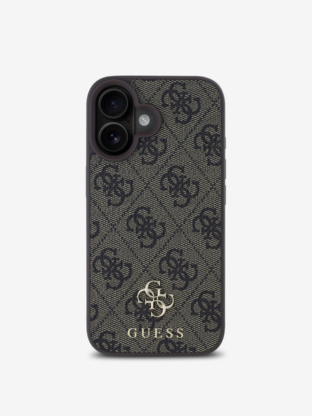 Guess Guess PU 4G Small Metal Logo MagSafe Zadní Kryt pro iPhone 16 Brown