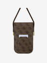 Guess Guess PU 4G Metal Logo Script Taška na Telefon Brown
