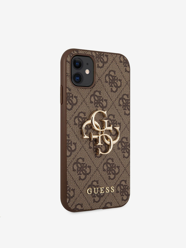 Guess Guess PU 4G Metal Logo Zadní Kryt pro iPhone 11 Brown