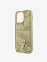 Guess Guess Rhinestones Triangle Metal Logo Kryt pro iPhone 15 Pro Max Gold