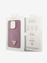 Guess Guess Rhinestones Triangle Metal Logo Kryt pro iPhone 15 Pro Pink