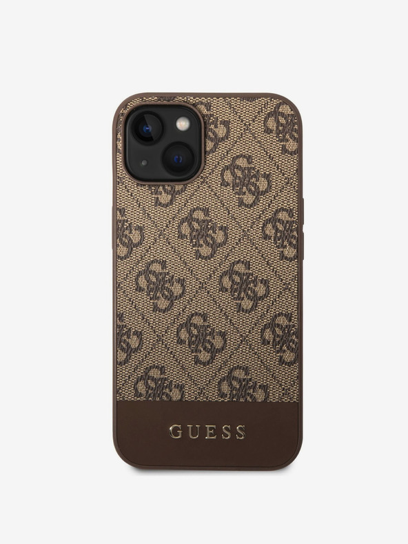 Guess Guess PU 4G Stripe Zadní Kryt pro iPhone 14 Brown