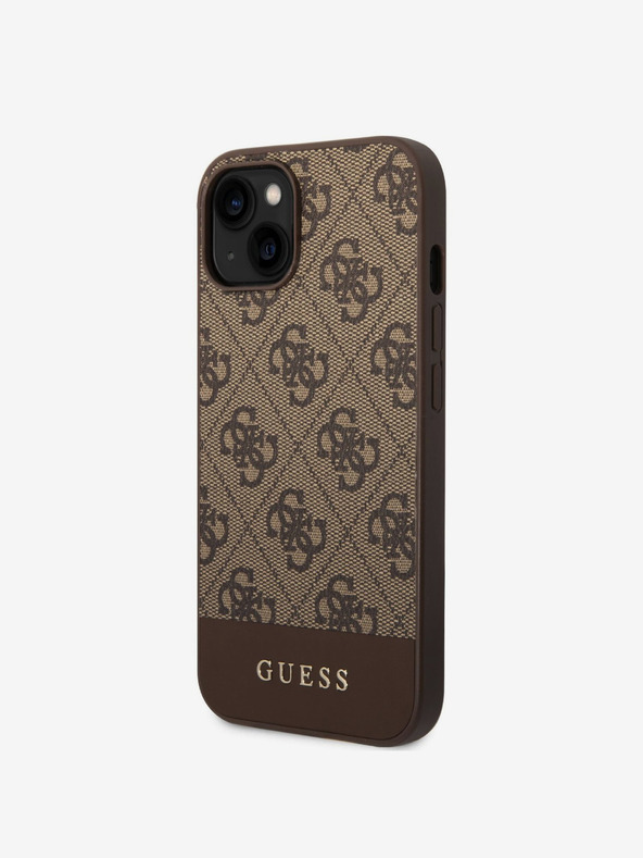 Guess Guess PU 4G Stripe Zadní Kryt pro iPhone 14 Brown