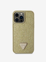 Guess Guess Rhinestones Triangle Metal Logo Kryt pro iPhone 14 Pro Max Gold