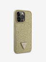 Guess Guess Rhinestones Triangle Metal Logo Kryt pro iPhone 14 Pro Max Gold