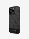Guess Guess PU 4G Stripe Zadní Kryt pro iPhone 14 Pro Max Grey
