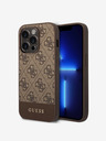 Guess Guess PU 4G Stripe Zadní Kryt pro iPhone 14 Pro Brown