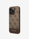 Guess Guess PU 4G Stripe Zadní Kryt pro iPhone 14 Pro Brown