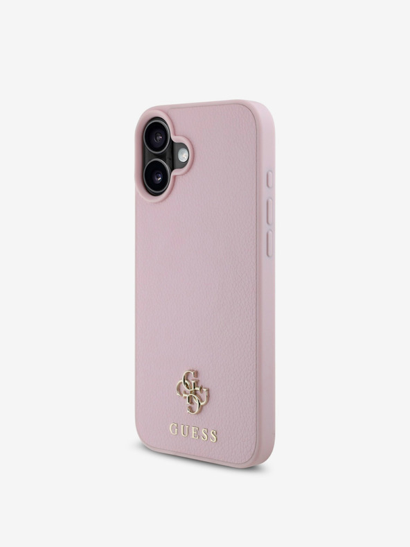 Guess Guess PU Grained 4G Small Metal Logo MagSafe Zadní Kryt pro iPhone 16 Pink