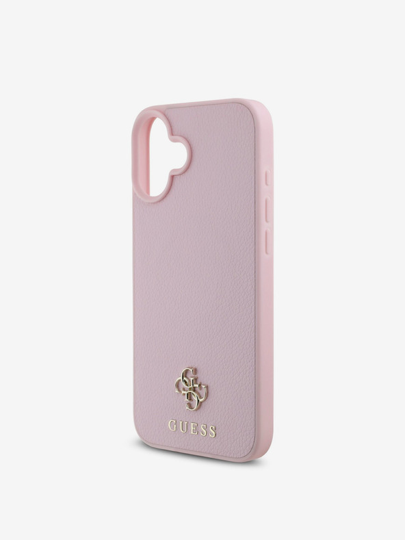 Guess Guess PU Grained 4G Small Metal Logo MagSafe Zadní Kryt pro iPhone 16 Pink