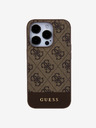 Guess Guess PU 4G Stripe MagSafe Zadní Kryt pro iPhone 15 Pro Brown